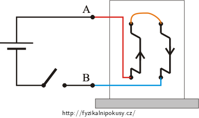 Obr. 3: Schéma zapojení - proud opačným směrem